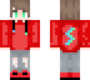 coral hoodie green lightning bolt boy skin