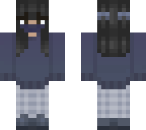 masked up medium hair length girl