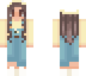 overall girl with flower beanie