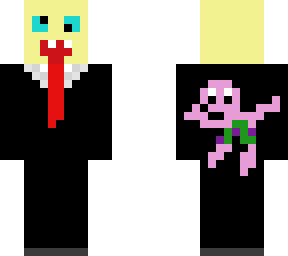 spongebob in a suit with patrick on the back.