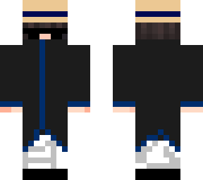 straw hat with blue/black robe