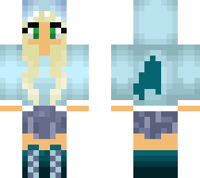 blonde girl in shark hoddie
