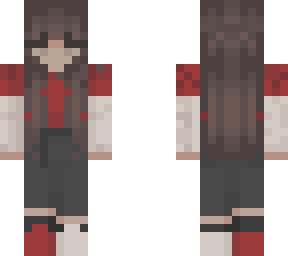 brown hair girl x red