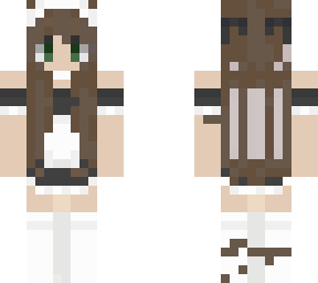 brown hair maid outfit
