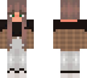 brunette girl with green eyes and fall flannel