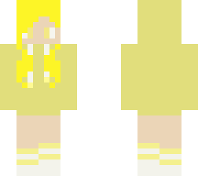 cute girl in a yellow  hoodie