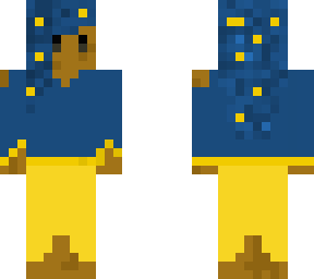 girl in blue and yellow dress