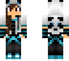 panda hoodie (girl, teal)