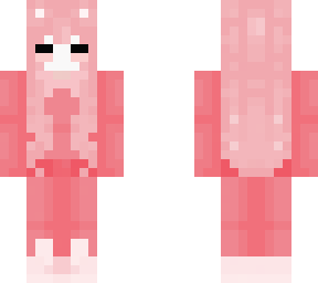 pink cat girl in a jumpsuit with a mask