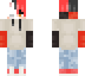 red and black half bunnny mask