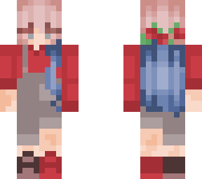 red and brown overalls - flower crown 2.0