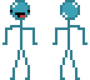 the blue stick man