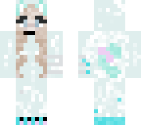 white cat girl onesie with blonde hair