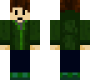 a guy with green jacket