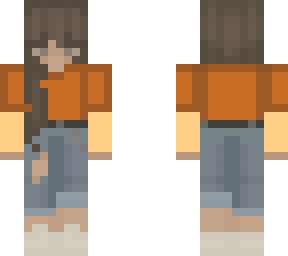 aesthetic girl w/ orange crop top