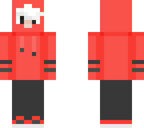 white haired boy red hoodie