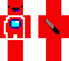among us(red, imposter!), part 5, skeppy face(4th time uploading today lol)