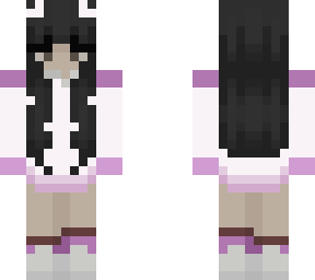 black hair girl purple with horns