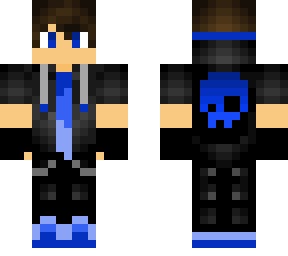 boy in a blue skull outfit