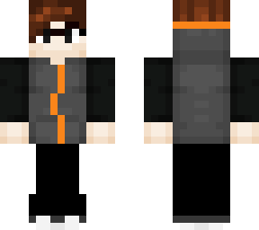 orange  and grey sweater