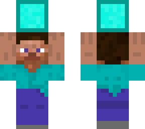 steve holding diamond block