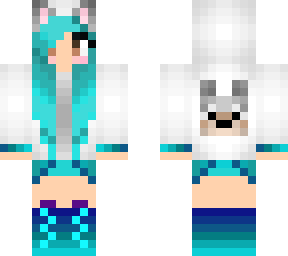 wolf girl teal
