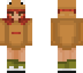 brown froggy hat and hoodie
