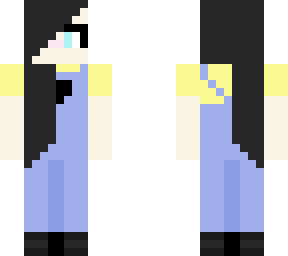 cute black haired overalls