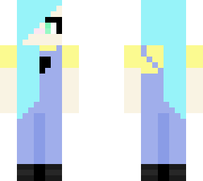 cute cyan haired overalls