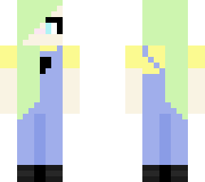 cute green haired overalls