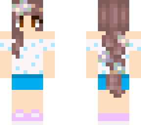 cute long-haired girl with wildflowers (hair base by stxrships)