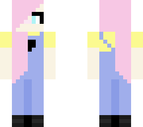 cute pink haired overalls