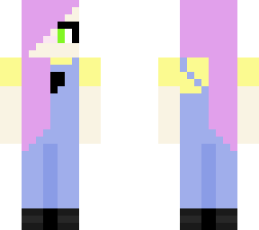 cute purple haired overalls
