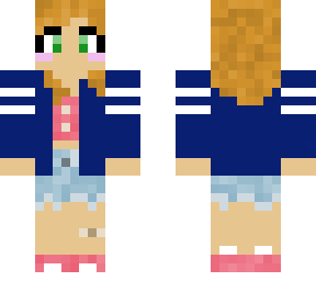 girl short hair pink blue cute