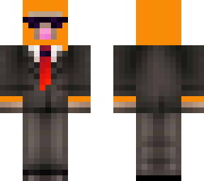 orange sheep in suit