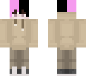 pink and black hair boy with hoodie
