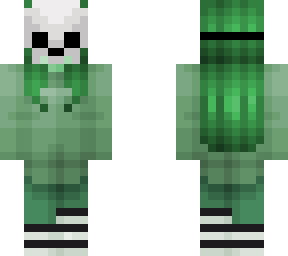 skull mask on green girl