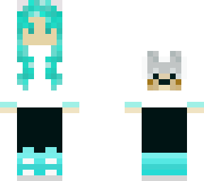 wolf girl teal