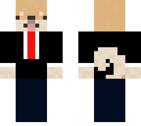 doge with black suit