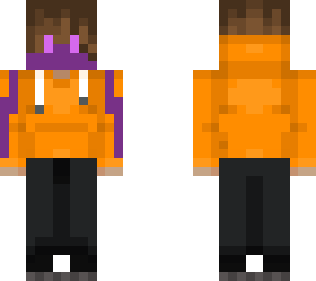 orange hoodie purple mask