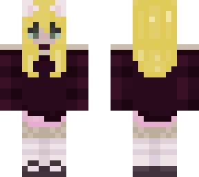 pink&black outfit blonde hair