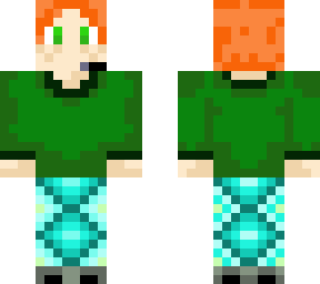 red haired guy with a blue pijama