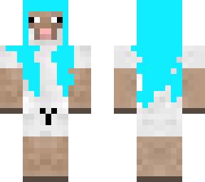 sheep with light blue hair