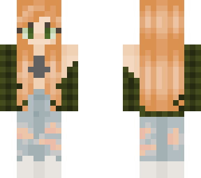 strawberry blonde flannel with green eyes