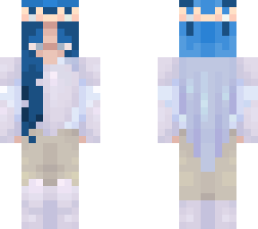 a girl with blue hair