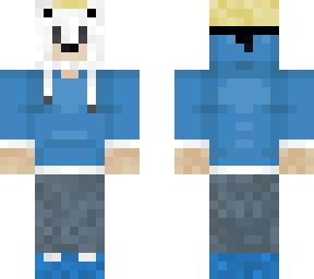 blond boy with polarbear mask