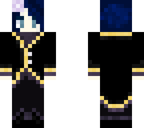 blue haired woman