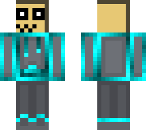 creapy and cool guy in cyan hoodie