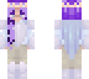 a girl with purple hair