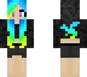 blue and yellow hair girl